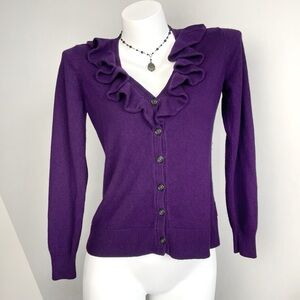 Ralph Lauren Purple Ruffled Cardigan